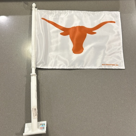 Texas Longhorns White Logo Car Flag - Picture 2 of 2